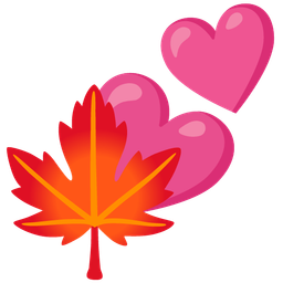 two hearts and maple leaf