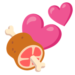 two hearts and meat on bone