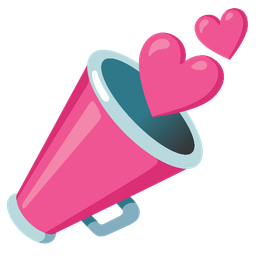two hearts and megaphone