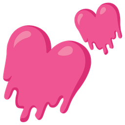 Two hearts and Melting face