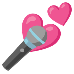 two hearts and microphone