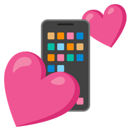 two hearts and mobile phone