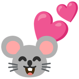 Two hearts and Mouse face