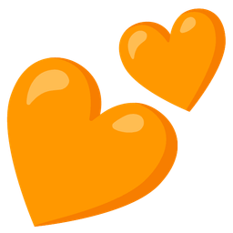 two hearts and orange heart