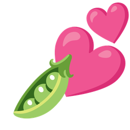 two hearts and pea pod