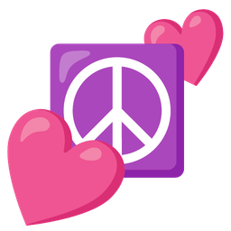 two hearts and peace symbol