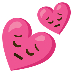 Two hearts and Pensive face