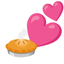 two hearts and pie