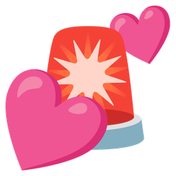 two hearts and police car light