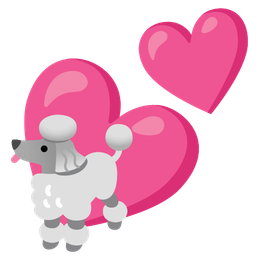 two hearts and poodle