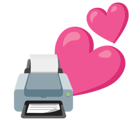 two hearts and printer