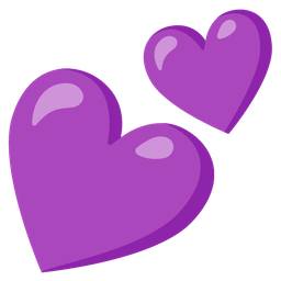 two hearts and purple heart