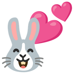 Two hearts and Rabbit face