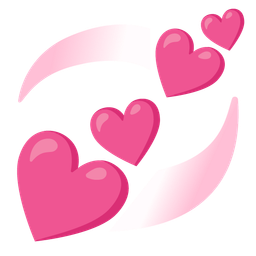 two hearts and revolving hearts