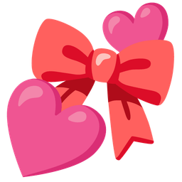 two hearts and ribbon