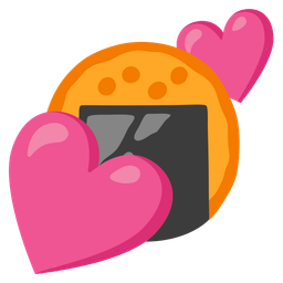 two hearts and rice cracker