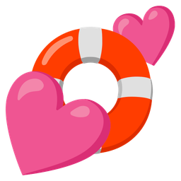 two hearts and ring buoy