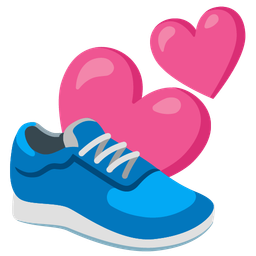two hearts and running shoe