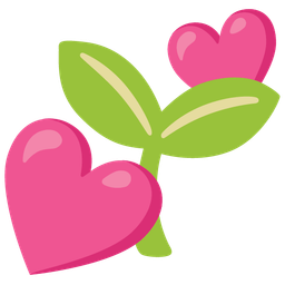 two hearts and seedling