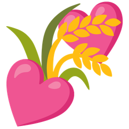 two hearts and sheaf of rice