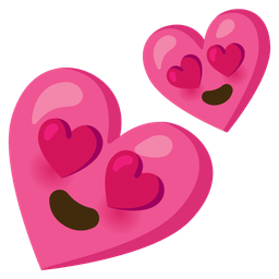 Two hearts and Smiling face with heart-eyes