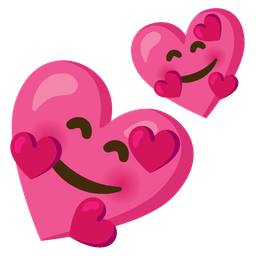 Two hearts and Smiling face with hearts