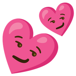 Two hearts and Smirking face