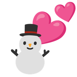 two hearts and snowman without snow