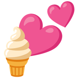 two hearts and soft ice cream