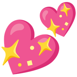 two hearts and sparkling heart