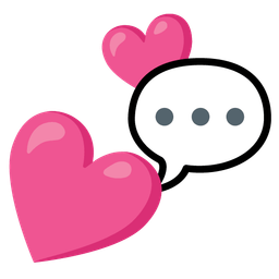 two hearts and speech balloon