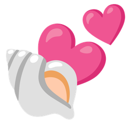 two hearts and spiral shell