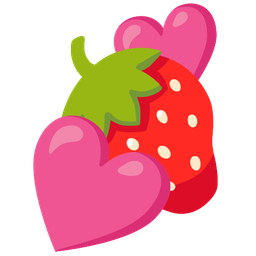 two hearts and strawberry