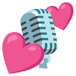 two hearts and studio microphone
