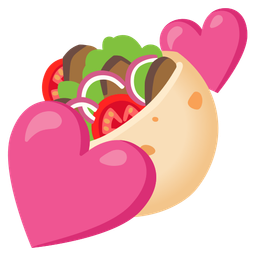 two hearts and stuffed flatbread