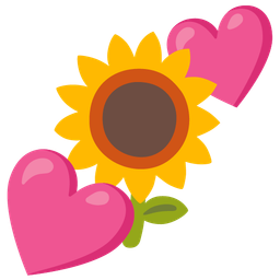 two hearts and sunflower