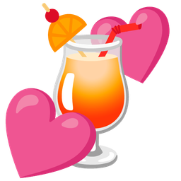 two hearts and tropical drink