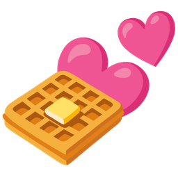 two hearts and waffle