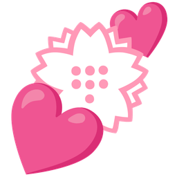 two hearts and white flower