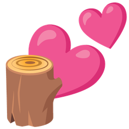 two hearts and wood