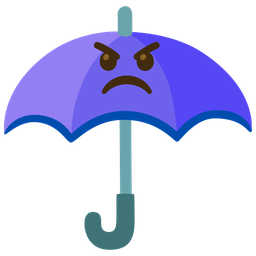 umbrella and angry face