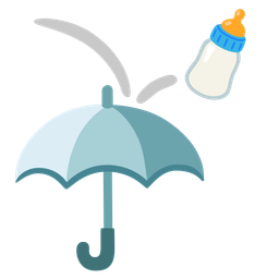 umbrella and baby bottle