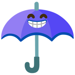 Umbrella and Beaming face with smiling eyes