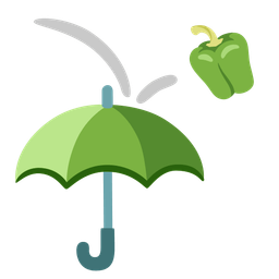 umbrella and bell pepper