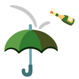umbrella and bottle with popping cork