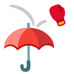 umbrella and boxing glove