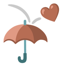 umbrella and brown heart
