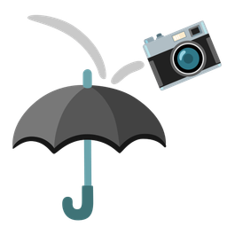 umbrella and camera