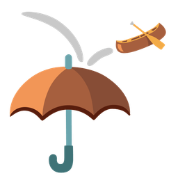 umbrella and canoe