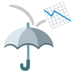 umbrella and chart decreasing